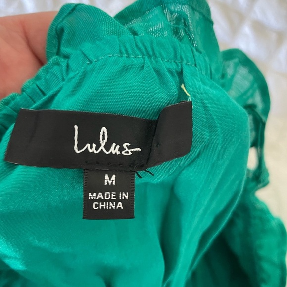 Lulus green tiers to the weekend crop tank top - Picture 7 of 8